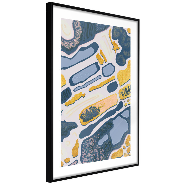 Wall Poster Organic Nature - artistic yellow and blue patterns on a light background 122660 additionalImage 13