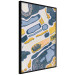Wall Poster Organic Nature - artistic yellow and blue patterns on a light background 122660 additionalThumb 12