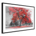 Wall Poster Autumn in the Park (Red) - gray tree landscape with red leaves 122760 additionalThumb 11