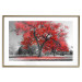Wall Poster Autumn in the Park (Red) - gray tree landscape with red leaves 122760 additionalThumb 14