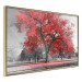 Wall Poster Autumn in the Park (Red) - gray tree landscape with red leaves 122760 additionalThumb 12