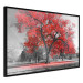 Wall Poster Autumn in the Park (Red) - gray tree landscape with red leaves 122760 additionalThumb 10