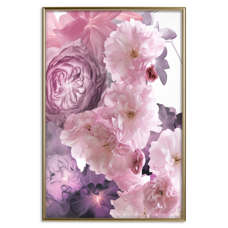 Wall Poster Fan of Flowers - pink flowers and colorful plants on a white background 122860 additionalImage 17