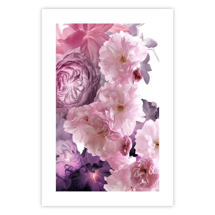 Wall Poster Fan of Flowers - pink flowers and colorful plants on a white background 122860 additionalImage 24