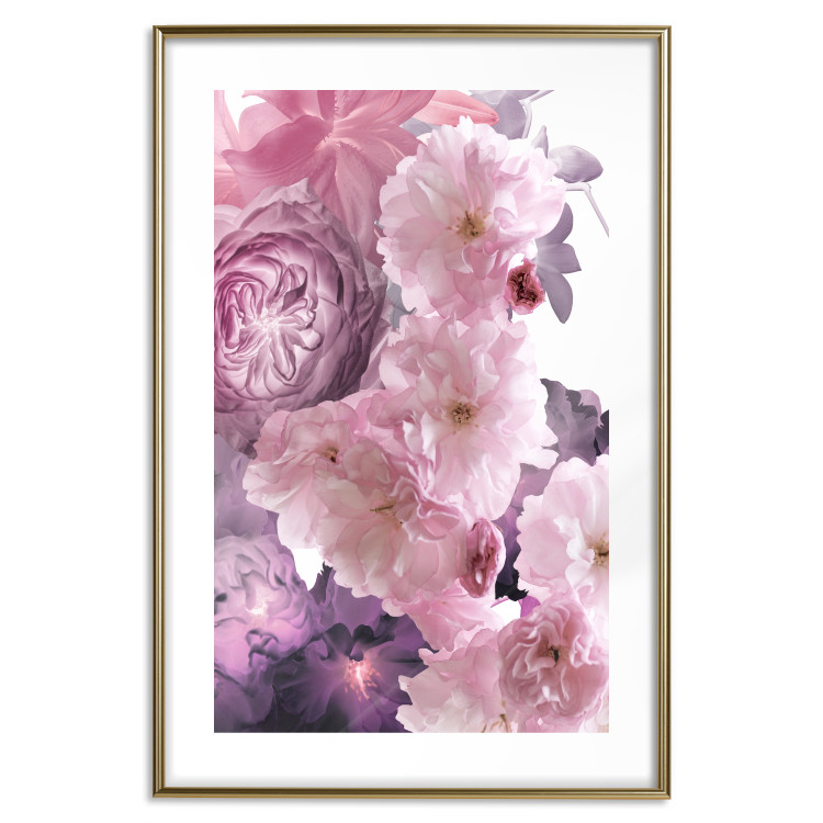 Wall Poster Fan of Flowers - pink flowers and colorful plants on a white background 122860 additionalImage 18