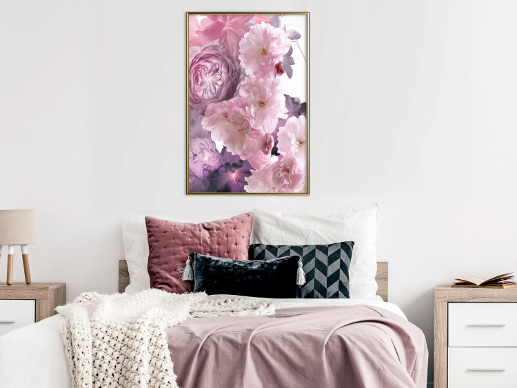 Wall Poster Fan of Flowers - pink flowers and colorful plants on a white background 122860 additionalImage 5