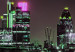 Canvas Art Print Night London panorama - view of Thames, lit skyscrapers and the bridge 123660 additionalThumb 5