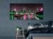 Canvas Art Print Night London panorama - view of Thames, lit skyscrapers and the bridge 123660 additionalThumb 3