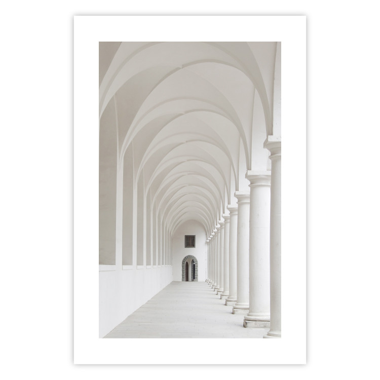 Poster Colonnade - building architecture with gray columns creating corridor 123860 additionalImage 19