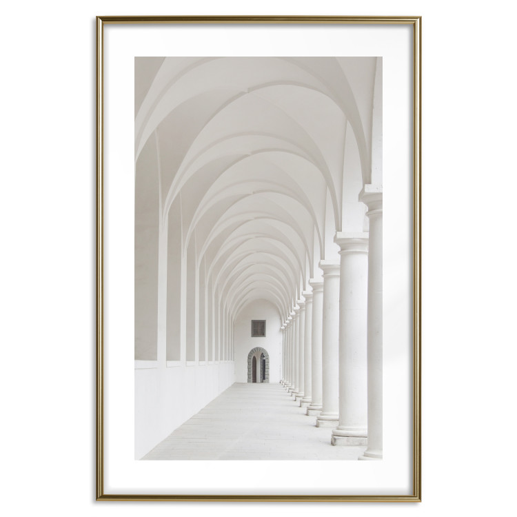 Poster Colonnade - building architecture with gray columns creating corridor 123860 additionalImage 16