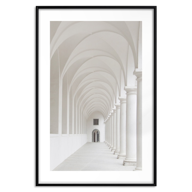Poster Colonnade - building architecture with gray columns creating corridor 123860 additionalImage 15