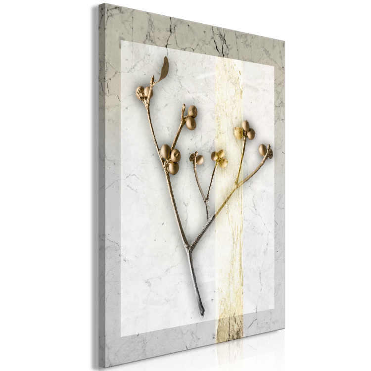 Canvas Glamour style mistletoe - a golden plant on grey, marble background 124960 additionalImage 2