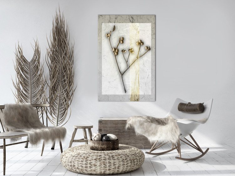 Canvas Glamour style mistletoe - a golden plant on grey, marble background 124960 additionalImage 3