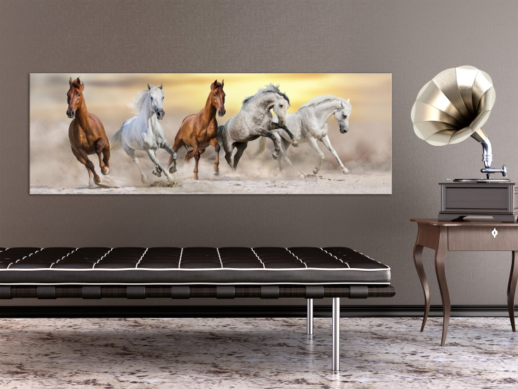Canvas Art Print Flock of Horses (1 Part) Narrow 125160 additionalImage 3
