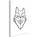 Canvas Black wolf outlines - geometric composition on a white background 125860 additionalThumb 2