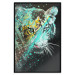 Poster Mint Tiger - colorful composition of a wild cat on a black background 126860 additionalThumb 16