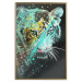 Poster Mint Tiger - colorful composition of a wild cat on a black background 126860 additionalThumb 17
