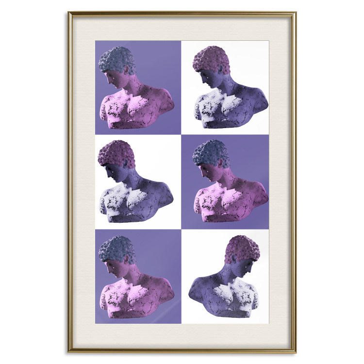 Wall Poster Greek Checkerboard - Greek sculptures on purple checkerboard background 127860 additionalImage 20