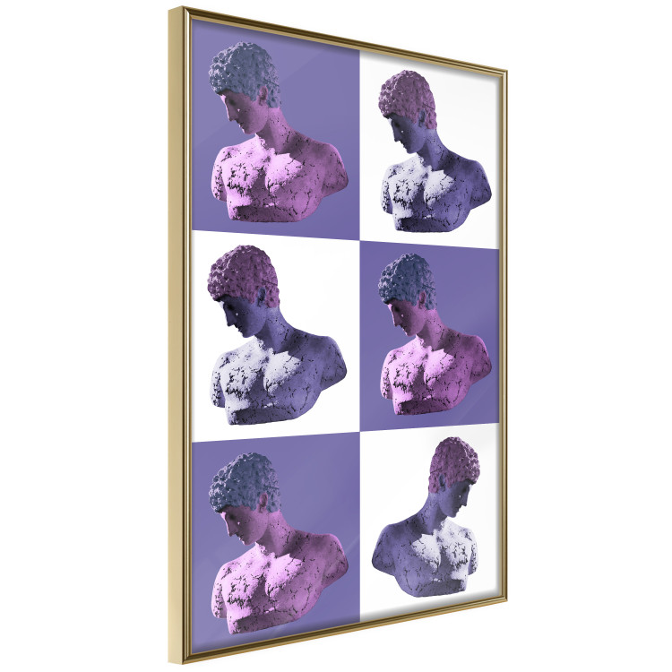 Wall Poster Greek Checkerboard - Greek sculptures on purple checkerboard background 127860 additionalImage 12