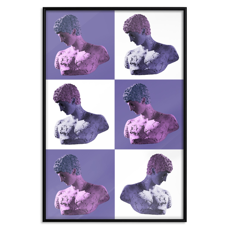 Wall Poster Greek Checkerboard - Greek sculptures on purple checkerboard background 127860 additionalImage 18