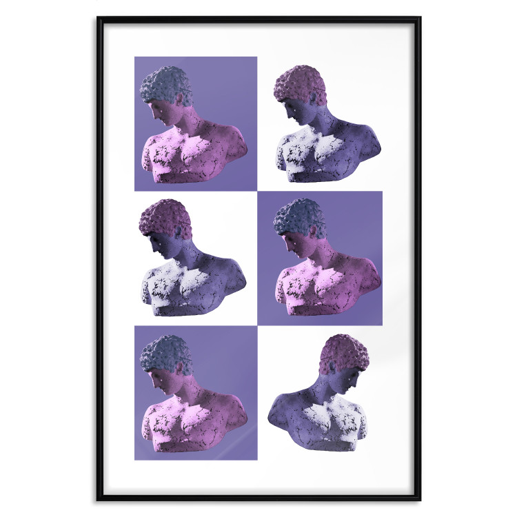 Wall Poster Greek Checkerboard - Greek sculptures on purple checkerboard background 127860 additionalImage 15