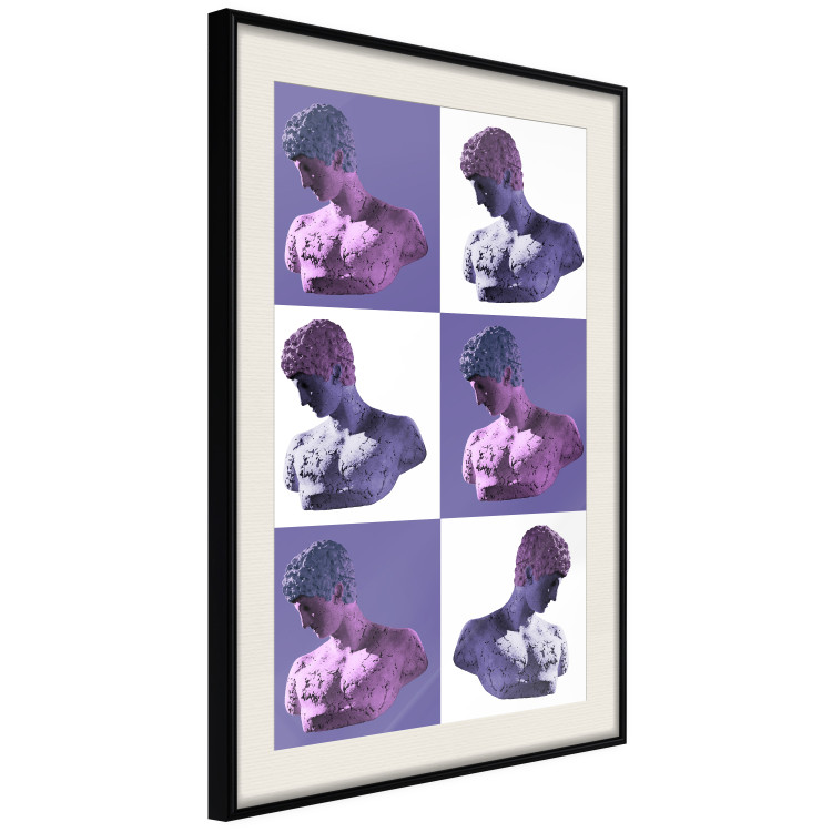 Wall Poster Greek Checkerboard - Greek sculptures on purple checkerboard background 127860 additionalImage 2