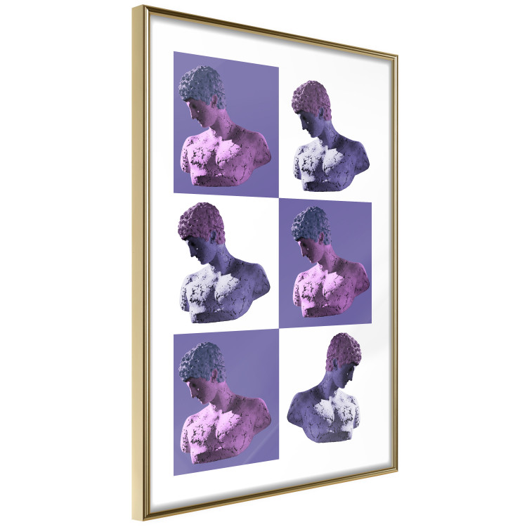 Wall Poster Greek Checkerboard - Greek sculptures on purple checkerboard background 127860 additionalImage 7