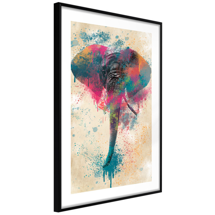 Wall Poster Elephant Trunk - cheerful colorful abstraction with African animal 128860 additionalImage 12