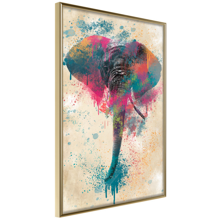 Wall Poster Elephant Trunk - cheerful colorful abstraction with African animal 128860 additionalImage 3
