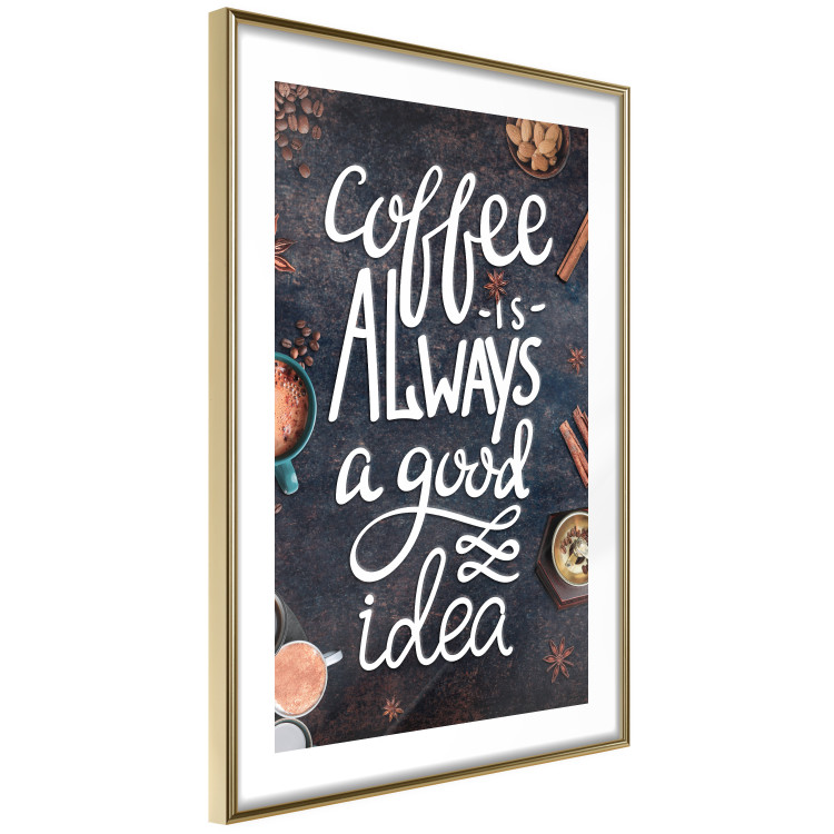 Poster Coffee Is Always a Good Idea - white English text and spices 129160 additionalImage 7