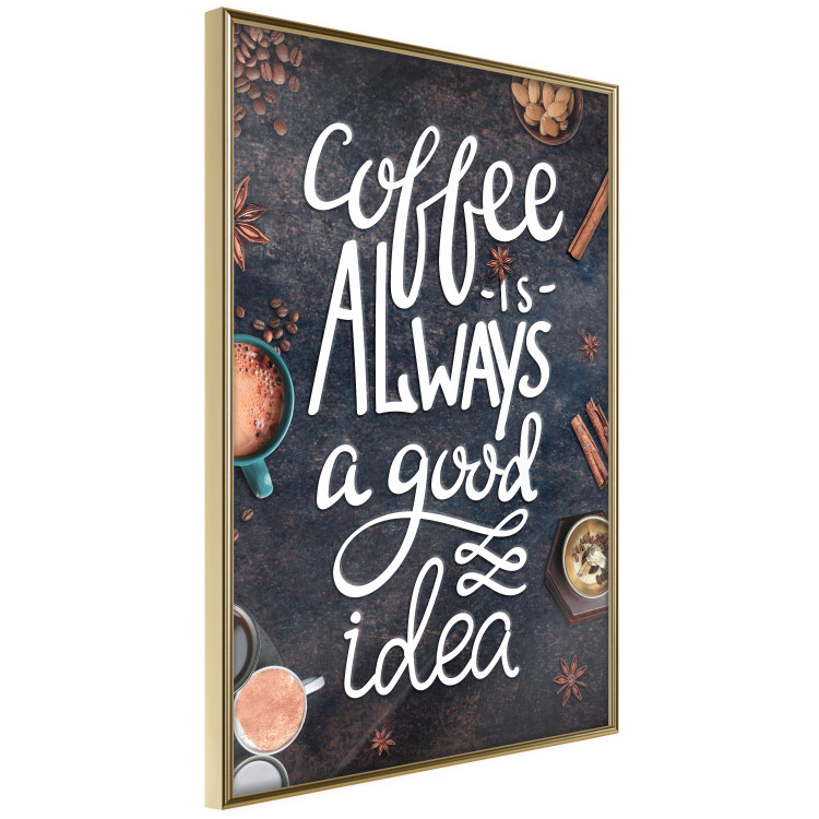 Poster Coffee Is Always a Good Idea - white English text and spices 129160 additionalImage 12