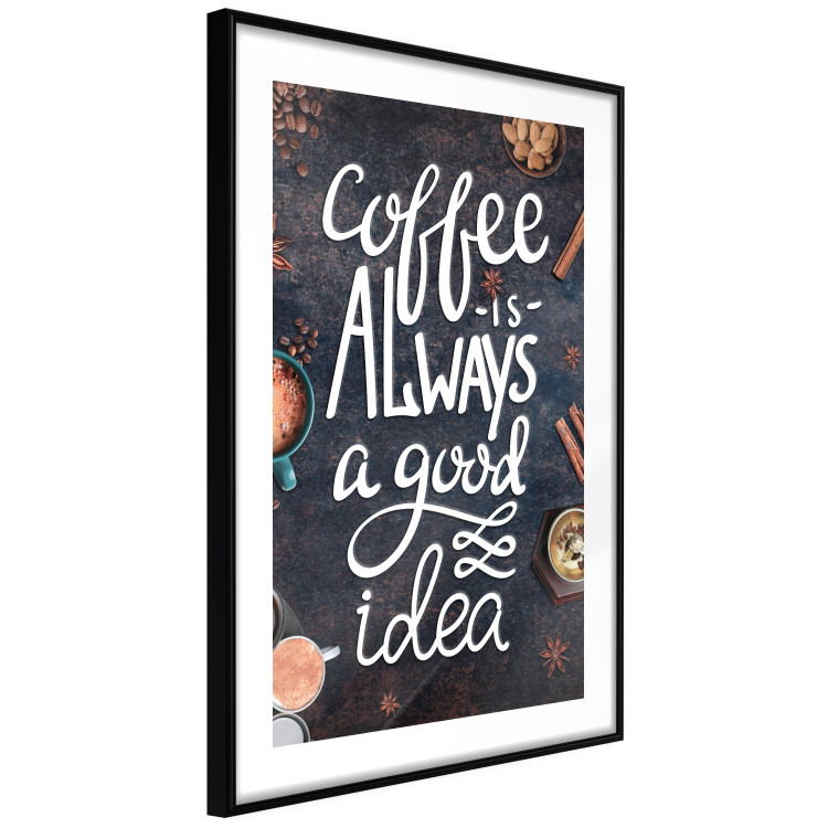 Poster Coffee Is Always a Good Idea - white English text and spices 129160 additionalImage 6