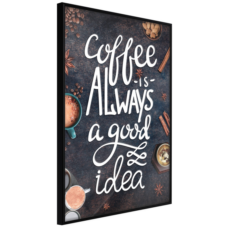 Poster Coffee Is Always a Good Idea - white English text and spices 129160 additionalImage 11