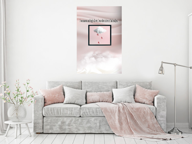 Wall Poster Love is not a Disease - English quote on an abstract pink background 130760 additionalImage 11