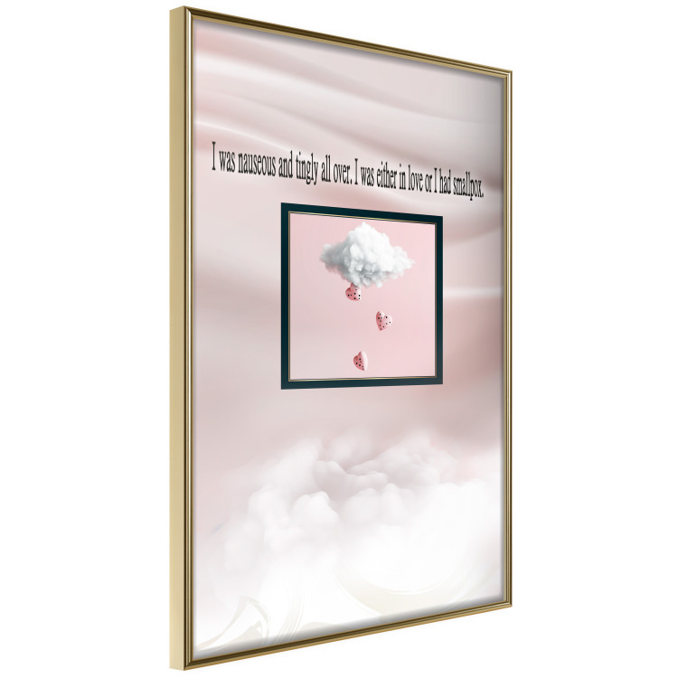 Wall Poster Love is not a Disease - English quote on an abstract pink background 130760 additionalImage 6