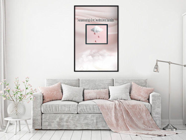 Wall Poster Love is not a Disease - English quote on an abstract pink background 130760 additionalImage 9