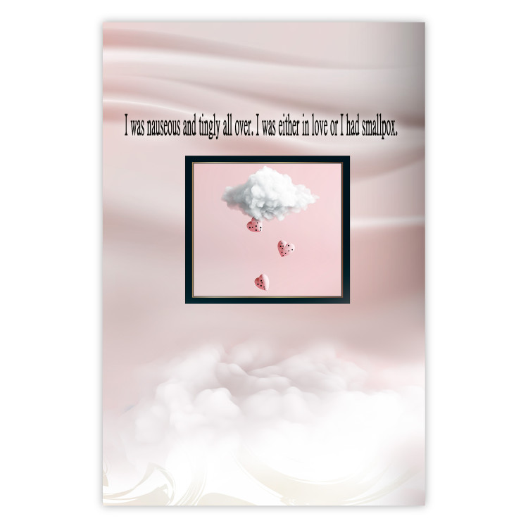 Wall Poster Love is not a Disease - English quote on an abstract pink background 130760