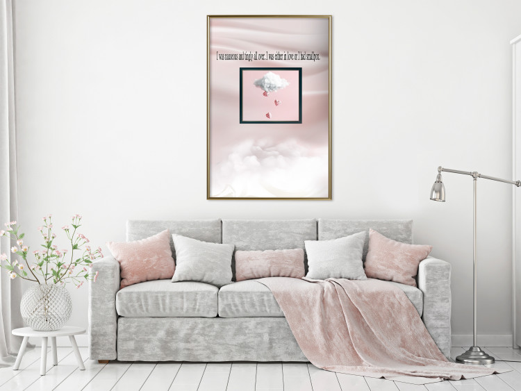 Wall Poster Love is not a Disease - English quote on an abstract pink background 130760 additionalImage 10