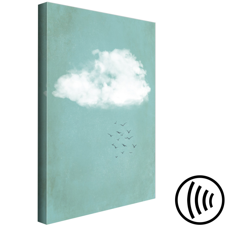 Canvas Art Print Clouds and birds - a pastel japandi style landscape of the sky 131760 additionalImage 6