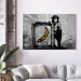 Canvas Art Print Inspired by Banksy - black and white 132460 additionalThumb 11