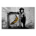 Canvas Art Print Inspired by Banksy - black and white 132460