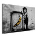 Canvas Art Print Inspired by Banksy - black and white 132460 additionalThumb 2