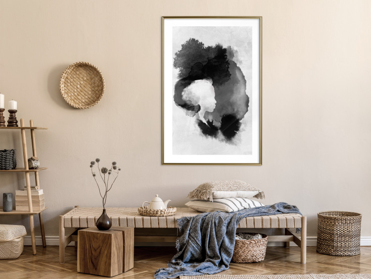 Wall Poster Painted by Light - black abstraction of a human face on a white background 135360 additionalImage 11