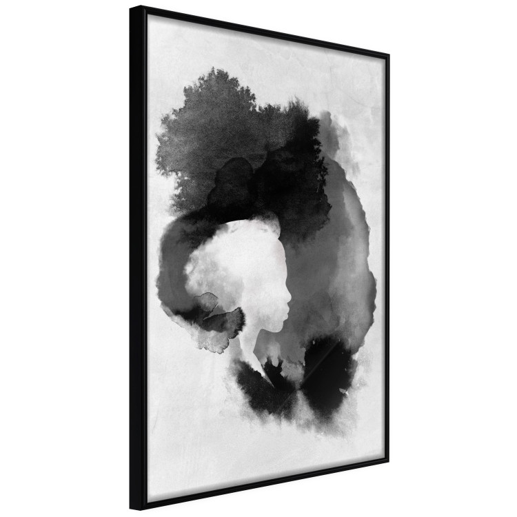 Wall Poster Painted by Light - black abstraction of a human face on a white background 135360 additionalImage 4