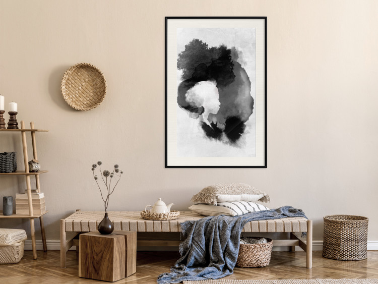 Wall Poster Painted by Light - black abstraction of a human face on a white background 135360 additionalImage 22
