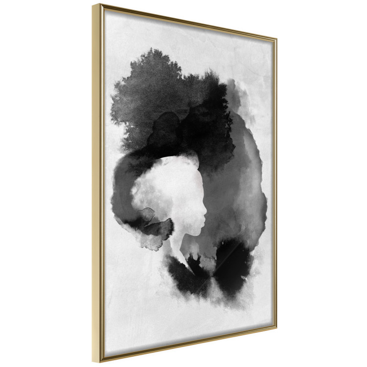 Wall Poster Painted by Light - black abstraction of a human face on a white background 135360 additionalImage 10