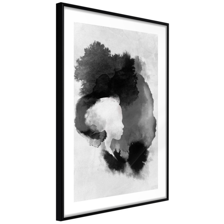 Wall Poster Painted by Light - black abstraction of a human face on a white background 135360 additionalImage 5