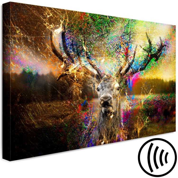 Canvas Colorful Flames (1-piece) Wide - abstract colorful deer 135460 additionalImage 6