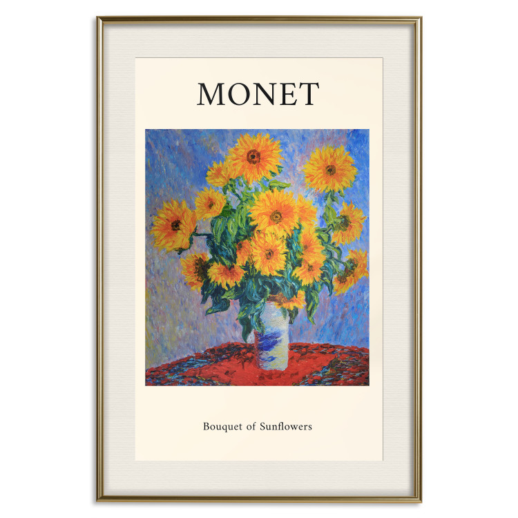 Wall Poster Decorative Sunflowers - bouquet of yellow flowers in a vase and texts 135760 additionalImage 12
