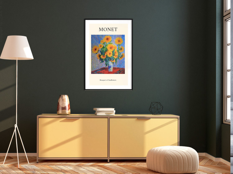 Wall Poster Decorative Sunflowers - bouquet of yellow flowers in a vase and texts 135760 additionalImage 19